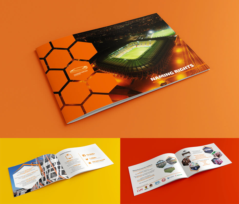 Stadion Miejski w Białymstoku Folder prezentujący korzyści z reklamy na Stadionie Miejskim w Białymstoku. Projekt i wykonanie po naszej stronie.