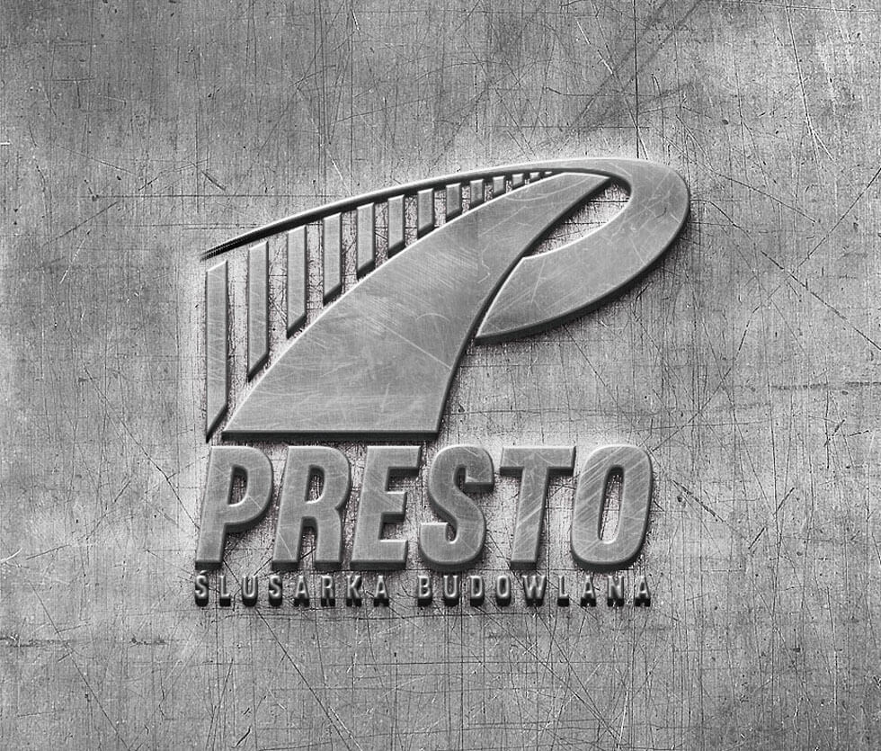Presto Ślusarka Budowlana Logo przygotowane dla firmy Presto – Bis działającej w branży ślusarki budowlanej.