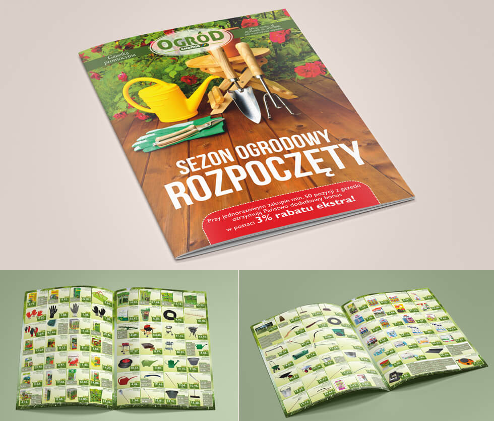 PHCH Chemia Białystok Gazetka reklamowa przygotowana dla Chemii Białystok prezentująca ofertę na produkty do ogrodu. Projektowana i drukowana przez nas.