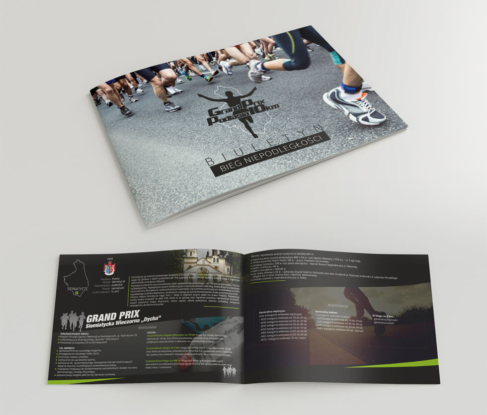 Bieg Niepodległości Kolejny rok współpracy i kolejny projekt, tym razem Biuletyn Biegu Niepodległości, stworzony dla organizatora Grand Prix Podlasia.