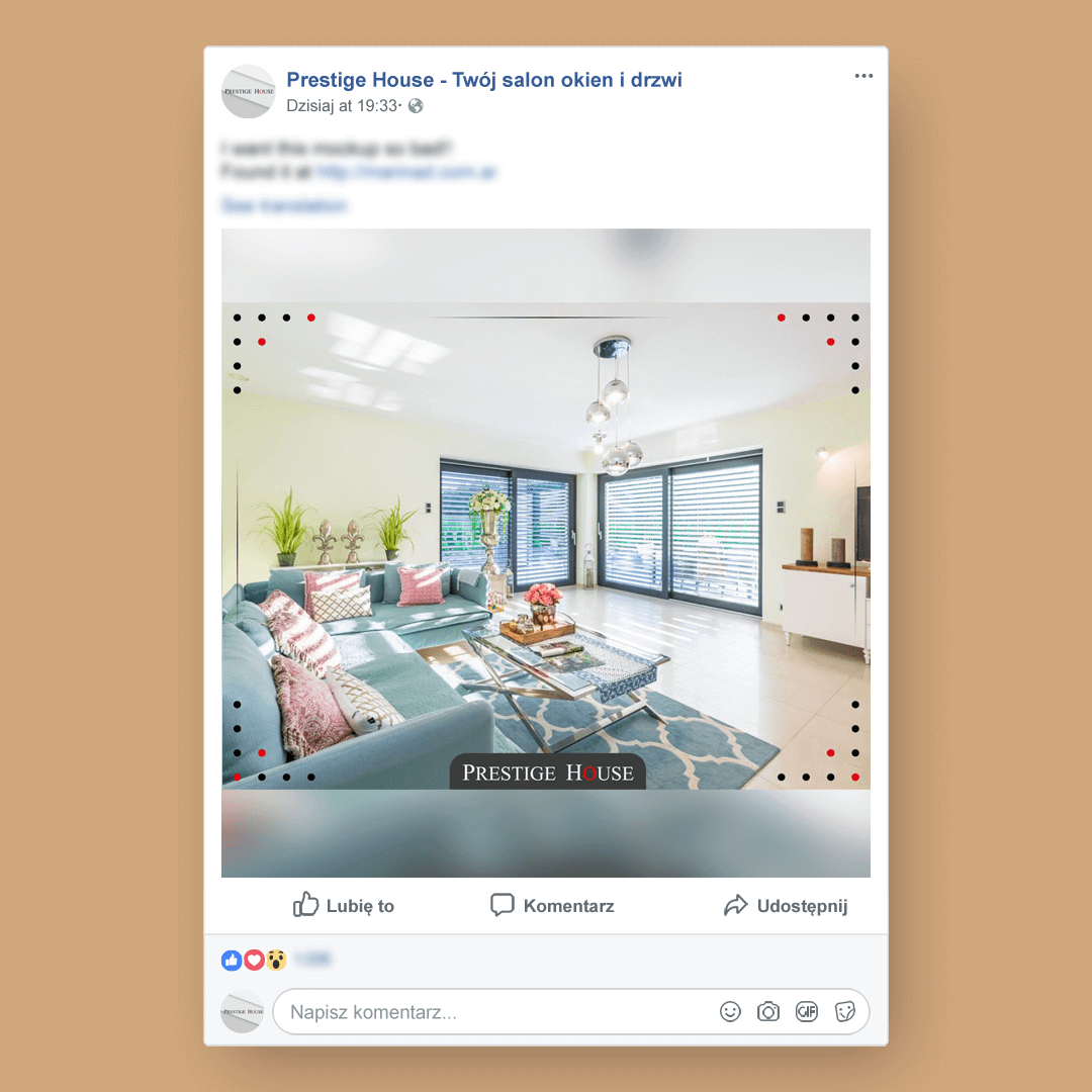 Grafika przedstawia kampanie social media dla Prestige House.